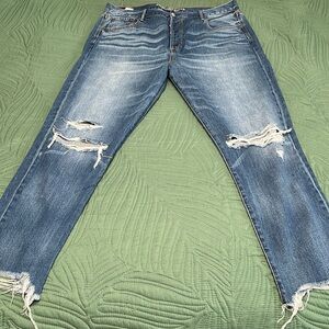 High Rise Girlfriend Ripped Jean